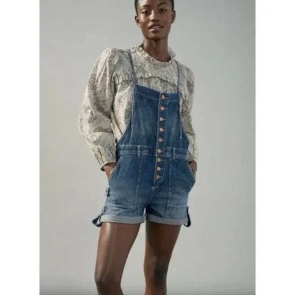 Anthropologie Pilcro Denim Button-Up Overalls